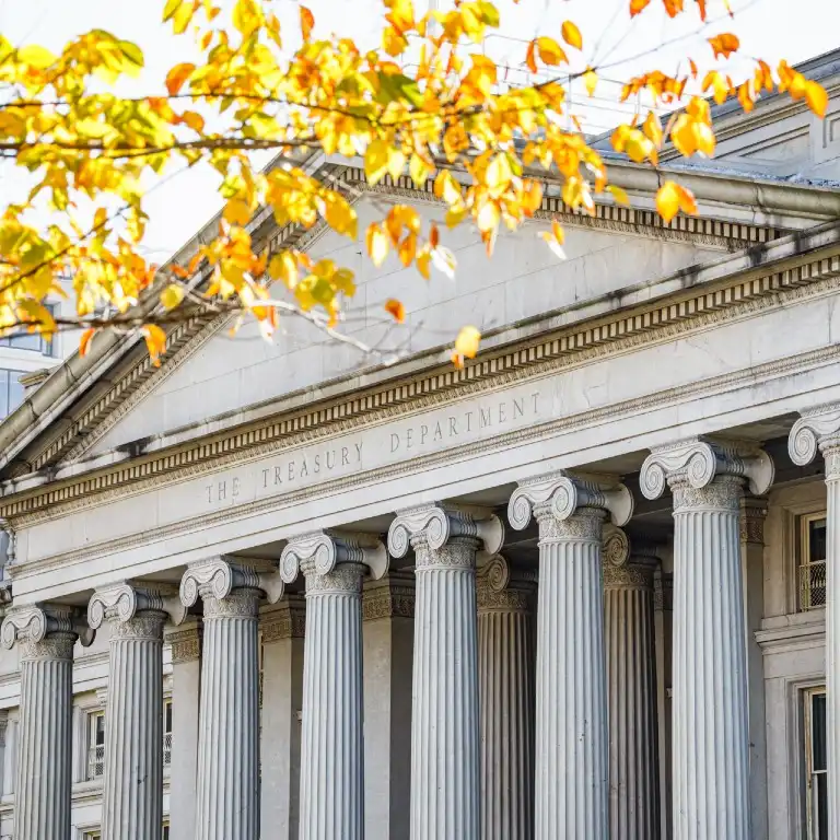 a building with columns